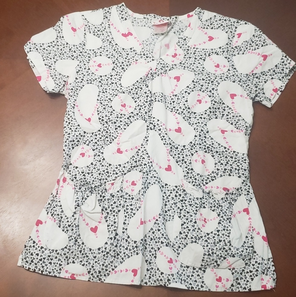 White Cross Scrub Top